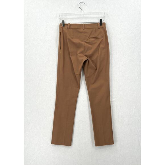 JOSEPH Zoom Gabardine Stretch Trouser Pants Womens 4 Camel Tan Slim Straight Leg - Picture 3 of 15